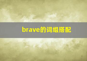 brave的词组搭配