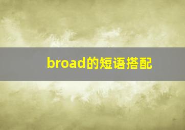 broad的短语搭配