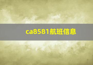 ca8581航班信息