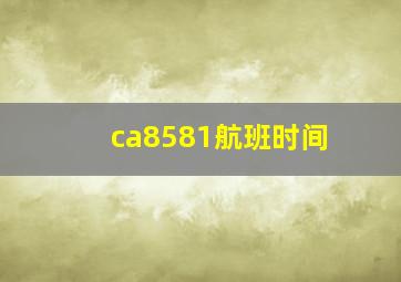 ca8581航班时间