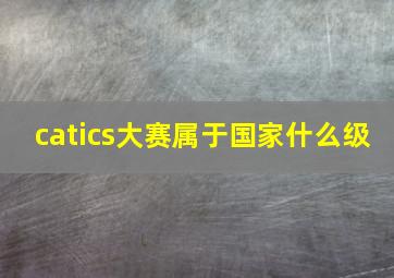 catics大赛属于国家什么级