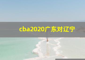 cba2020广东对辽宁