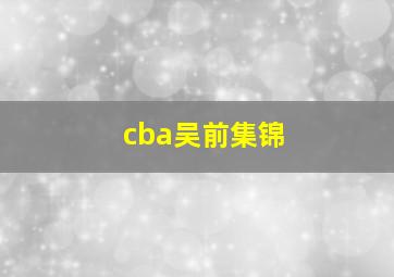 cba吴前集锦