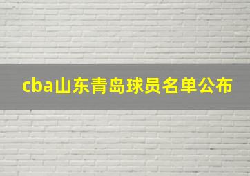 cba山东青岛球员名单公布