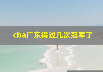 cba广东得过几次冠军了