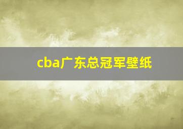 cba广东总冠军壁纸