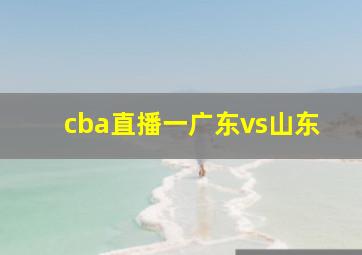 cba直播一广东vs山东