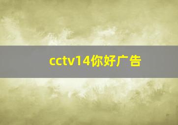 cctv14你好广告