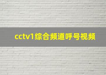 cctv1综合频道呼号视频