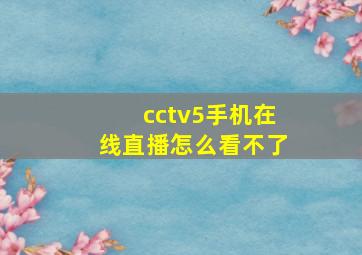 cctv5手机在线直播怎么看不了