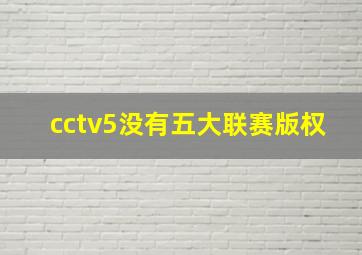 cctv5没有五大联赛版权