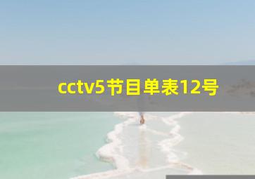 cctv5节目单表12号