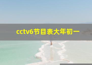 cctv6节目表大年初一