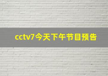 cctv7今天下午节目预告