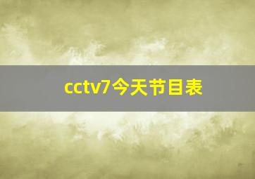 cctv7今天节目表