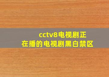 cctv8电视剧正在播的电视剧黑白禁区