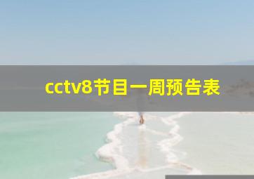 cctv8节目一周预告表