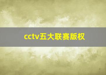 cctv五大联赛版权