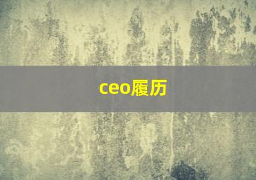 ceo履历