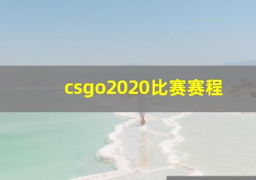 csgo2020比赛赛程