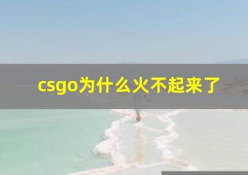 csgo为什么火不起来了