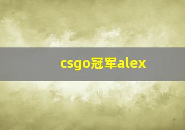 csgo冠军alex