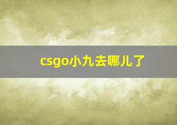 csgo小九去哪儿了