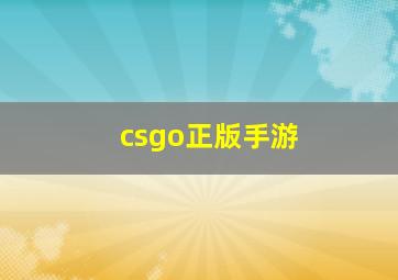 csgo正版手游