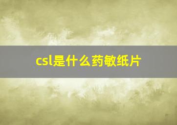 csl是什么药敏纸片