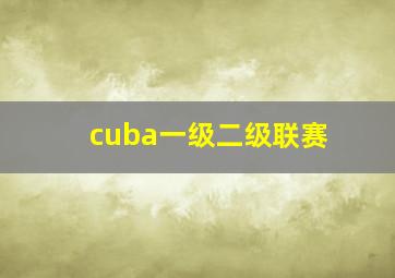 cuba一级二级联赛