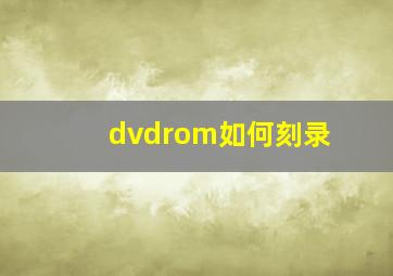 dvdrom如何刻录