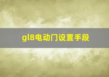 gl8电动门设置手段