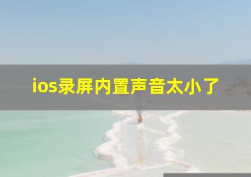 ios录屏内置声音太小了