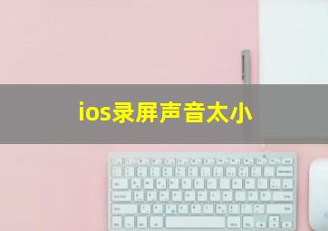 ios录屏声音太小