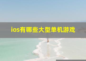 ios有哪些大型单机游戏