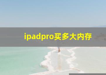 ipadpro买多大内存