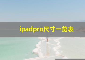 ipadpro尺寸一览表