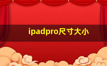 ipadpro尺寸大小