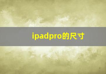 ipadpro的尺寸