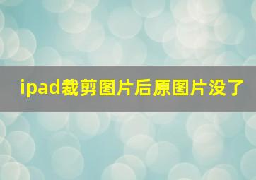 ipad裁剪图片后原图片没了