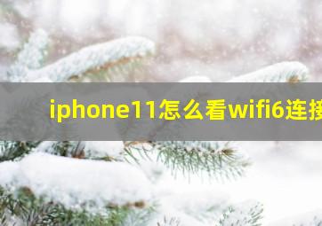 iphone11怎么看wifi6连接