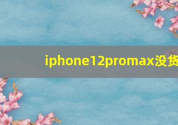 iphone12promax没货