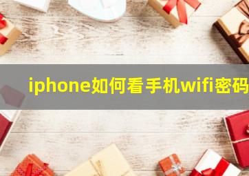 iphone如何看手机wifi密码