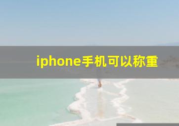 iphone手机可以称重