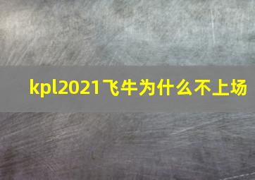 kpl2021飞牛为什么不上场