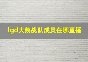 lgd大鹅战队成员在哪直播