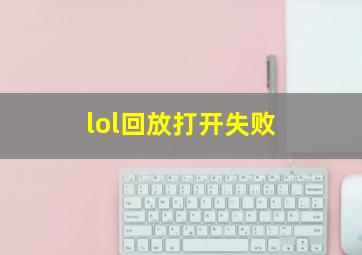 lol回放打开失败