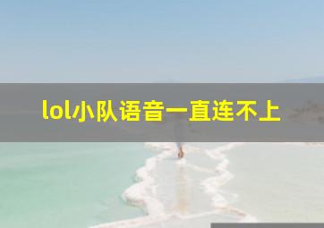 lol小队语音一直连不上