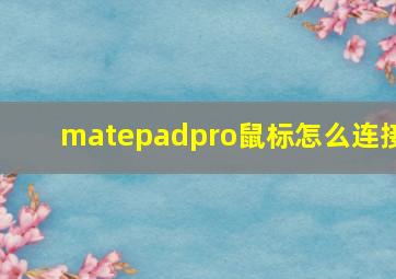 matepadpro鼠标怎么连接