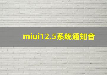 miui12.5系统通知音